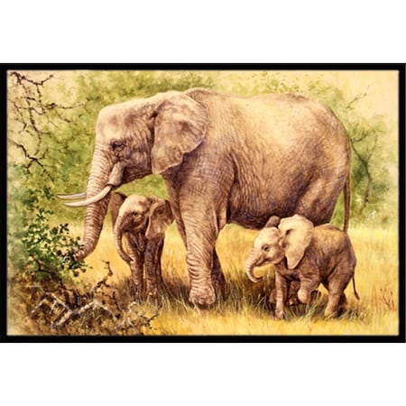 Jensendistributionservices Elephants by Daphne Baxter Indoor or Outdoor Mat, 18 x 27 MI2557240